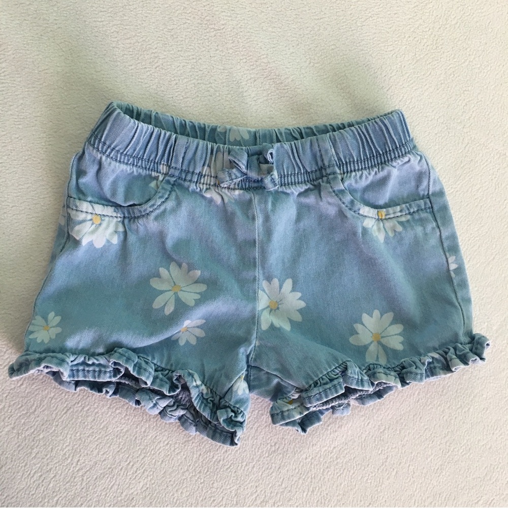 Blue Denim Daisy Shorts by Carter’s